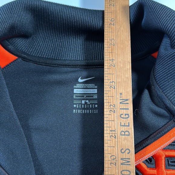 Mens Nike Baseball San Francisco Giants Black Orange Track Jacket sz S - Picture 4 of 5